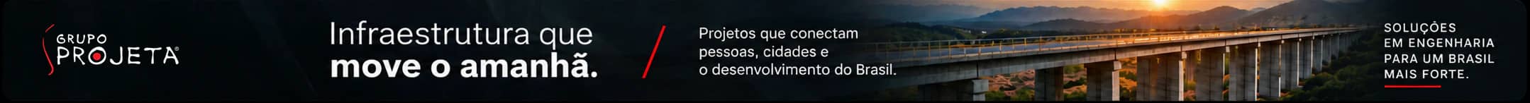 Grupo Projeta: infraestrutura que move o amanhã. Projetos que conectam pessoas, cidades e o desenvolvimento do Brasil. Soluções em engenharia para um Brasil mais forte.