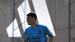 Alejo Véliz, atacante do Bahia, em treino da seleção argentina sub-20 (foto de arquivo, 2023)