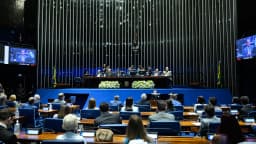 Sessão do Senado Federal em Brasília, com senadores no plenário