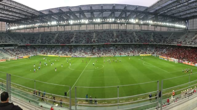 Foto de arquivo da Arena da Baixada vista da arquibancada durante uma partida de futebol