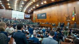 Plenário da Assembleia Legislativa do Rio Grande do Sul durante sessão em Porto Alegre