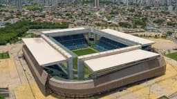 Vista aérea da Arena Pantanal, estádio do Cuiabá, em Cuiabá (MT)