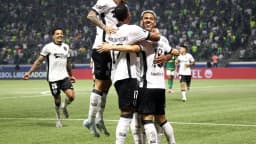 Jogadores do Botafogo comemoram em partida no Nilton Santos