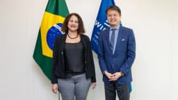 Ministra Luciana Santos ao lado do diretor-geral da OMPI, em encontro institucional