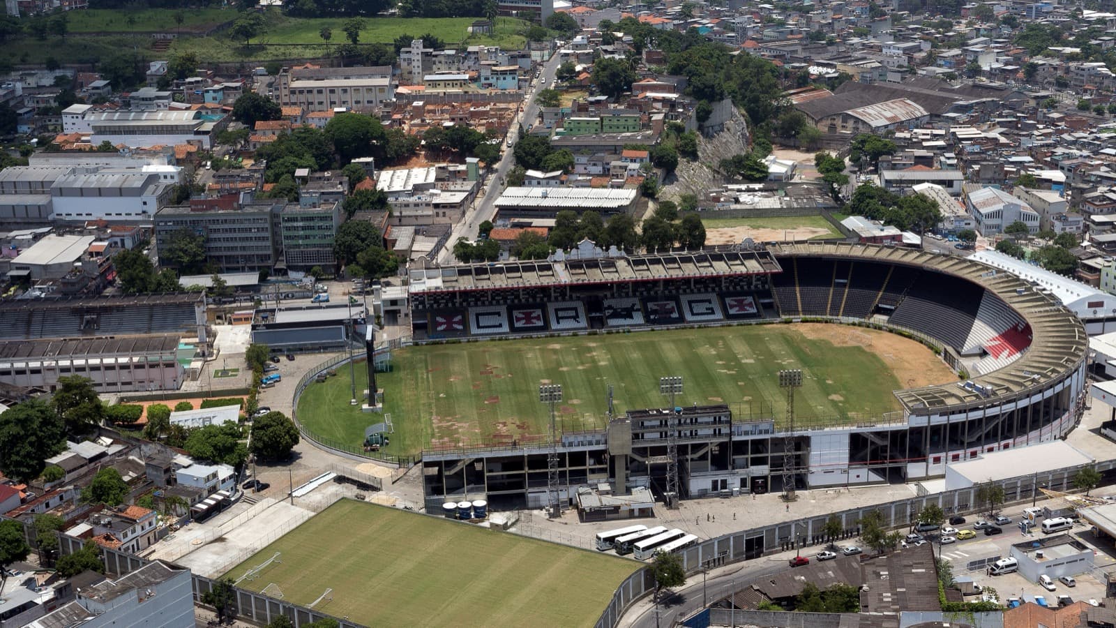 Vista aérea do Estádio de São Januário, no Rio de Janeiro