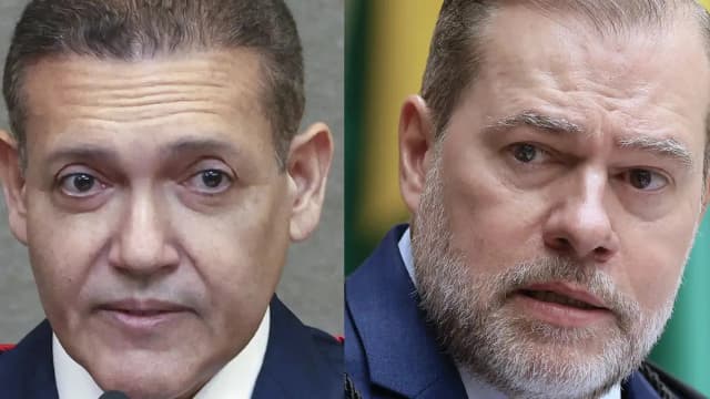 Retratos lado a lado dos ministros Kássio Nunes Marques e Dias Toffoli, do STF