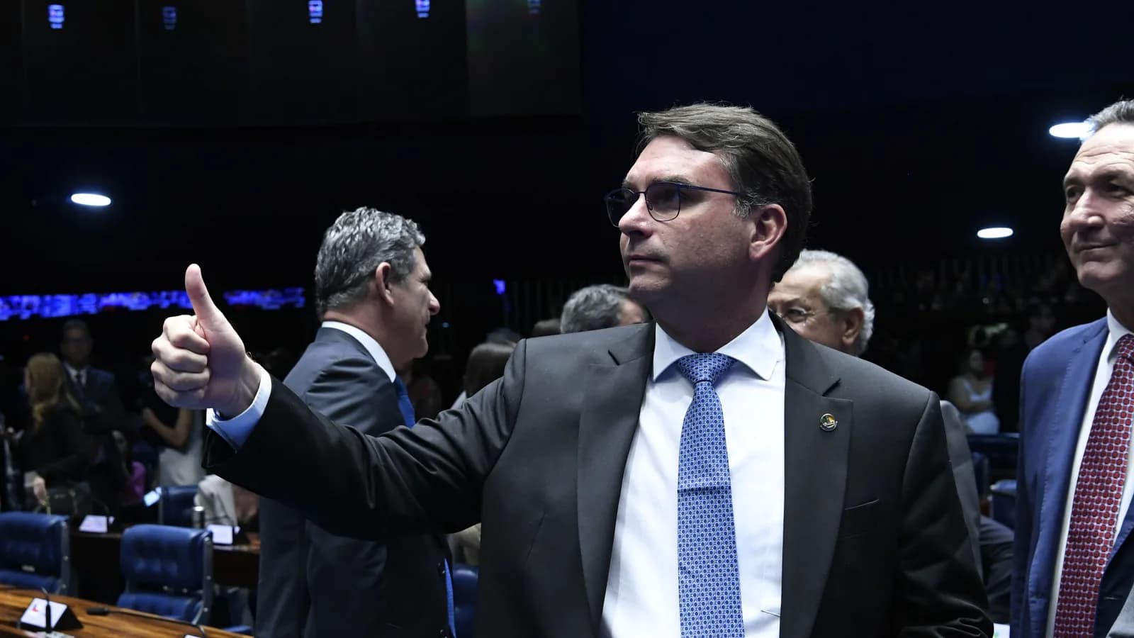 Flávio Bolsonaro (PL-RJ) no plenário do Senado, foto de arquivo