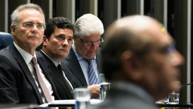 Senador Sergio Moro (PL) durante sessão no Senado Federal