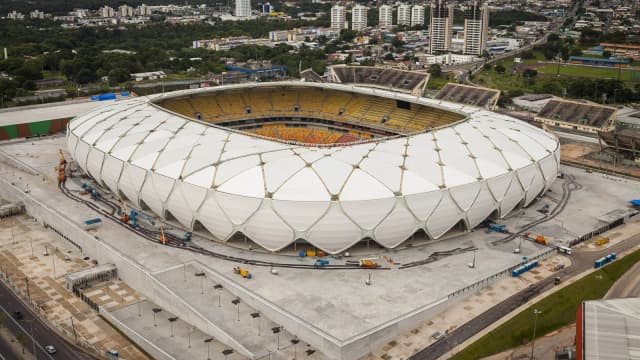 Vista aérea da Arena da Amazônia, em Manaus, onde o Amazonas FC manda seus jogos