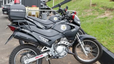 Motocicletas da Polícia Civil de São Paulo estacionadas, foto de arquivo