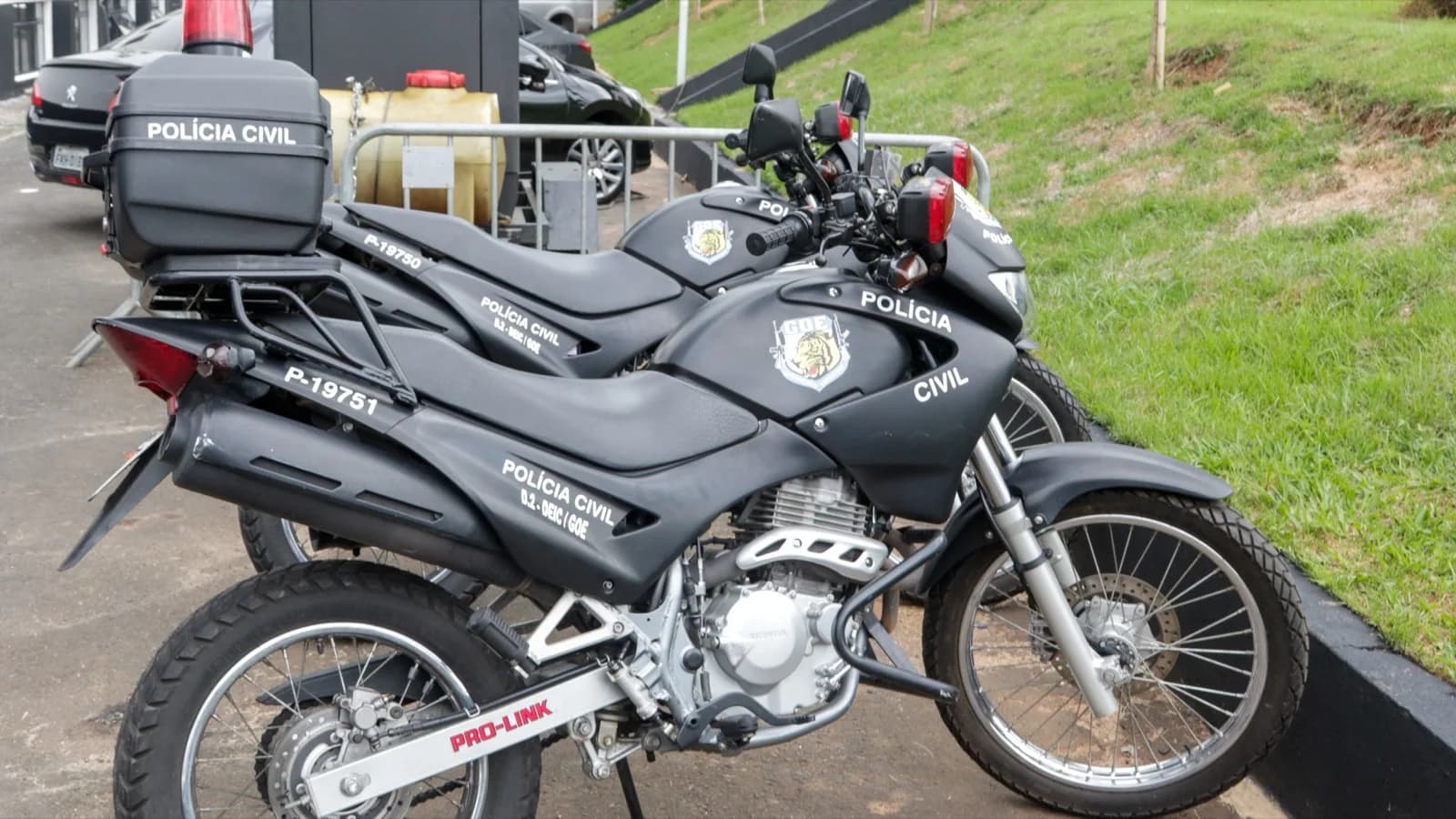 Motocicletas da Polícia Civil de São Paulo estacionadas, foto de arquivo