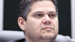O presidente do Senado, Davi Alcolumbre, durante sessão no plenário