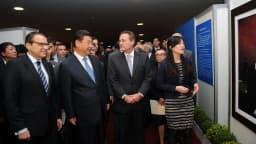 O presidente chinês, Xi Jinping, em visita institucional