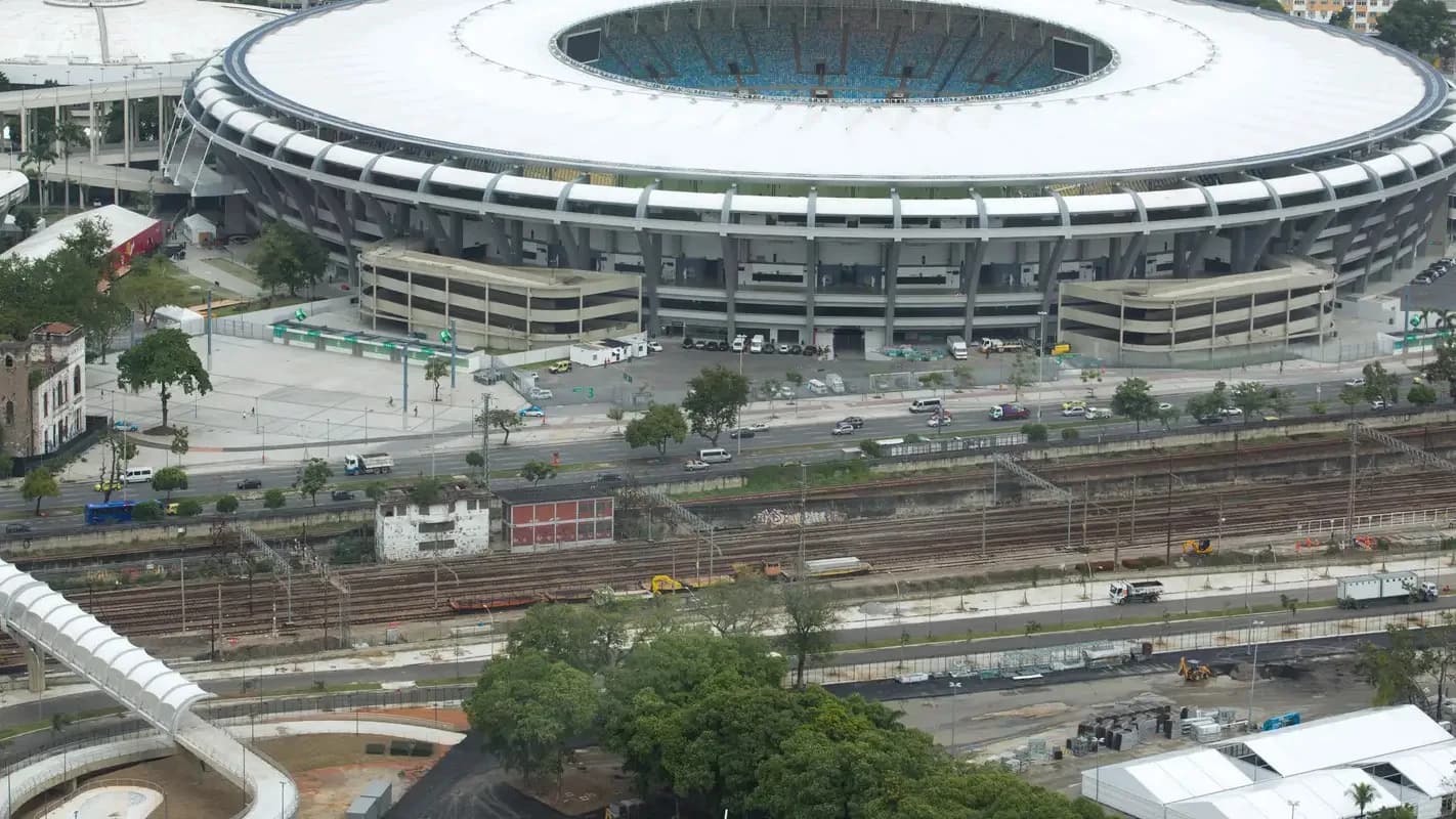 Vista aérea do Maracanã, onde Fluminense e Palmeiras jogaram a ida da semifinal (foto de arquivo)