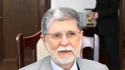 Celso Amorim, assessor especial de Relações Internacionais da Presidência, em reunião oficial