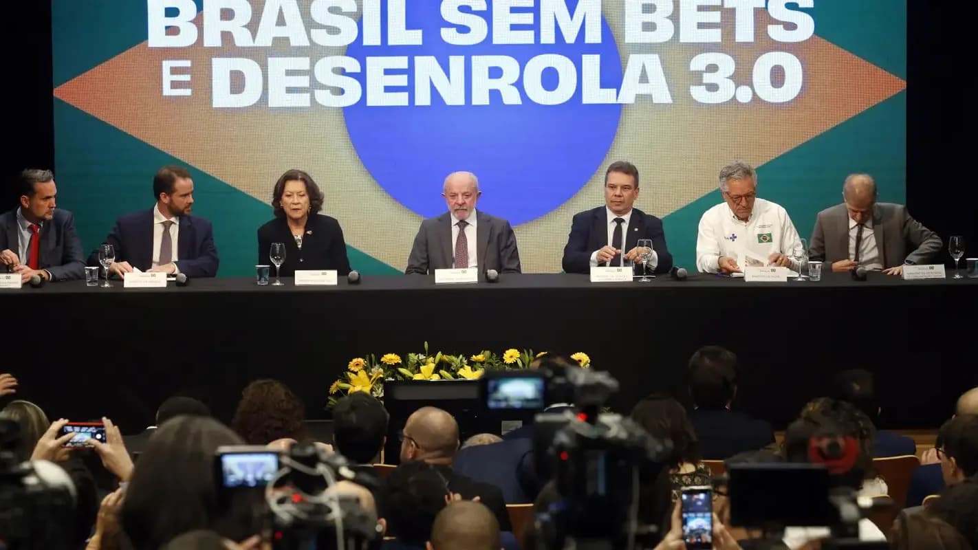 Coletiva do governo federal sobre o anúncio da proibição das bets no Brasil, com o presidente Lula e ministros