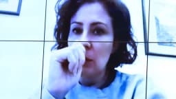 Carla Zambelli em videoconferência durante processo sobre sua extradição da Itália (foto de arquivo)