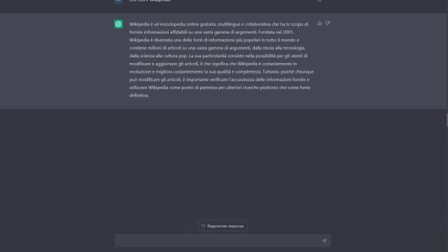 Tela do ChatGPT mostrando uma resposta do chatbot da OpenAI