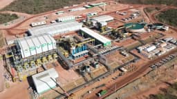 Vista aérea da planta de processamento de terras raras da Serra Verde, em Goiás