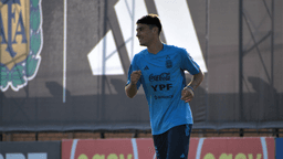 Alejo Veliz, atacante do Bahia e autor do gol de pênalti na partida, em foto de arquivo de treino