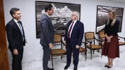 Lucas Ribeiro, governador da Paraíba, em audiência com o presidente do STF em Brasília