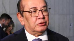 O ministro Gilmar Mendes é entrevistado pela TV Câmara em evento na Câmara dos Deputados (foto de arquivo, maio de 2026)