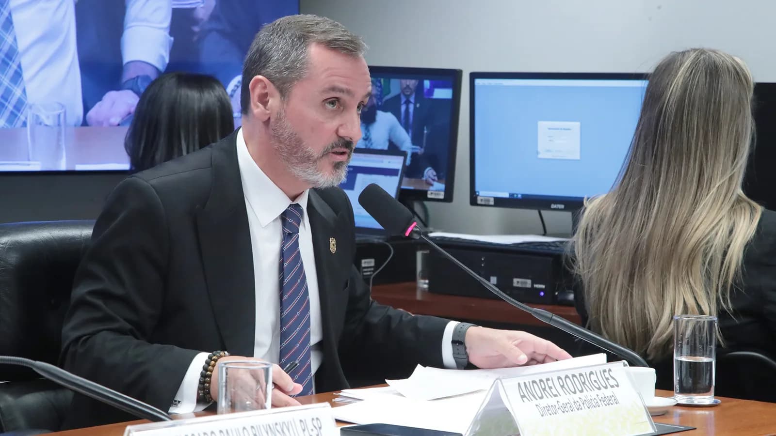 Andrei Rodrigues, diretor-geral da Polícia Federal, fala em audiência pública na Câmara dos Deputados