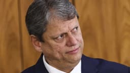 O governador de São Paulo, Tarcísio de Freitas, em evento oficial