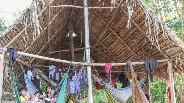 Indígenas do povo Parakanã em terra indígena no Pará