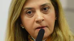 Leila Pereira, presidente do Palmeiras, durante depoimento no Senado, foto de arquivo