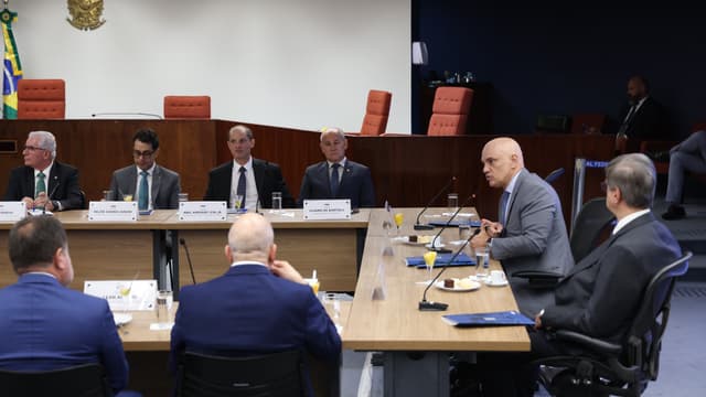 Ministro Alexandre de Moraes em reunião com procuradores-gerais de Justiça em Brasília