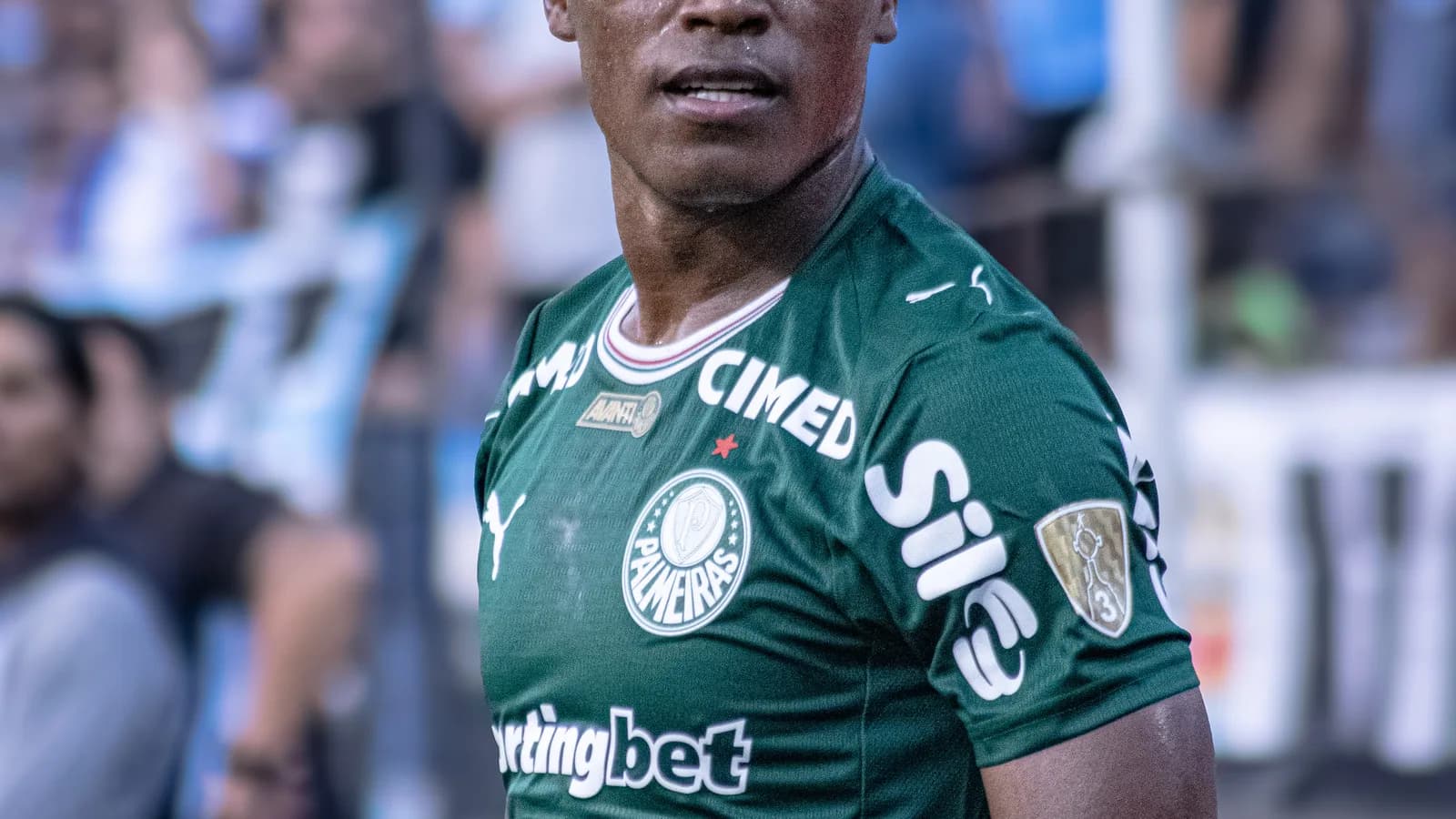 Jhon Arias em campo durante jogo da Copa Libertadores 2026 pelo Palmeiras