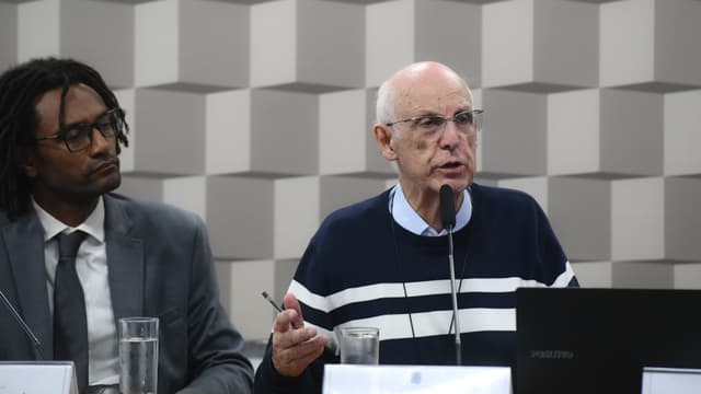 Padre Júlio Lancellotti fala em audiência pública no Senado (foto de arquivo, maio de 2025)