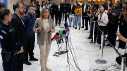 Celina Leão fala à imprensa cercada de microfones em Brasília, foto de arquivo