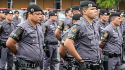 Policiais da Rota, tropa de elite da Polícia Militar de São Paulo, em formatura