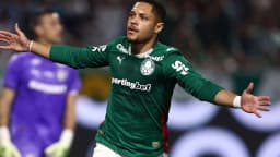 Jogador do Palmeiras comemora gol em jogo pelo Brasileirão (foto de arquivo)