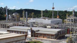 Complexo petroquímico da Petrobras visto de cima