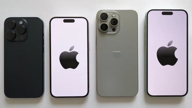 Aparelhos iPhone 15 Pro e Pro Max fotografados em janeiro de 2024; imagem de arquivo, anterior ao iOS 27.