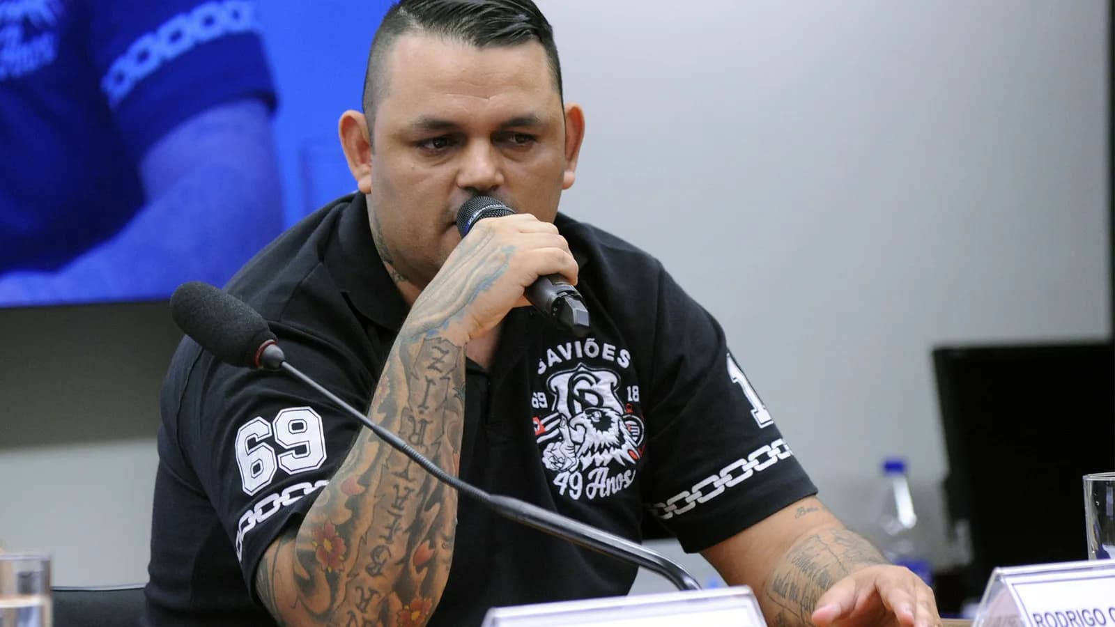 Integrante da torcida organizada Gaviões da Fiel participa de audiência pública na Câmara dos Deputados