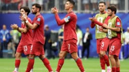 Jogadores da seleção portuguesa em campo durante partida da Copa do Mundo de 2026