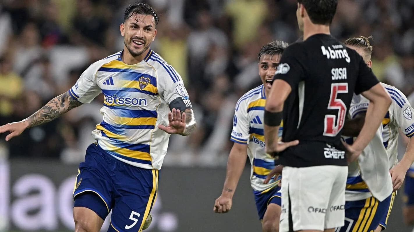 Leandro Paredes comemora gol do Boca Juniors contra o Vasco, no Maracanã