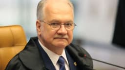 Ministro Edson Fachin em sessão do STF, foto de arquivo ligada ao inquérito das fake news