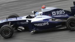 Rubens Barrichello pilotando o carro da Williams em corrida de Fórmula 1