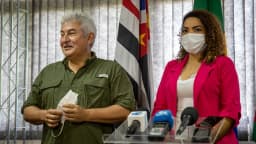 Suéllen Rosim, prefeita de Bauru, em reunião institucional