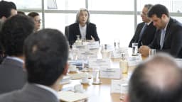 Reunião de ministros do TSE, com Nunes Marques entre os presentes