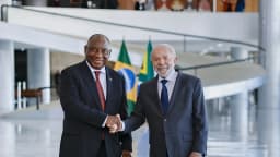 Lula recebe o presidente da África do Sul, Cyril Ramaphosa, no Palácio do Planalto, em foto de arquivo