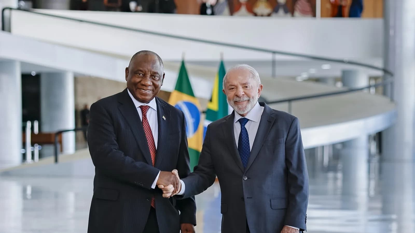 Lula recebe o presidente da África do Sul, Cyril Ramaphosa, no Palácio do Planalto, em foto de arquivo