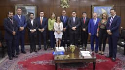 Davi Alcolumbre em reunião com parlamentares no Senado Federal