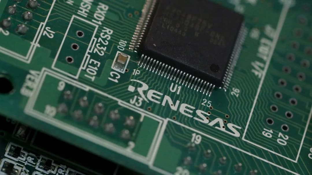 Chip eletrônico em placa de circuito, close-up