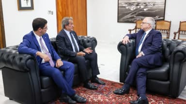 Valdemar Costa Neto, presidente do PL, em reunião com autoridades em Brasília